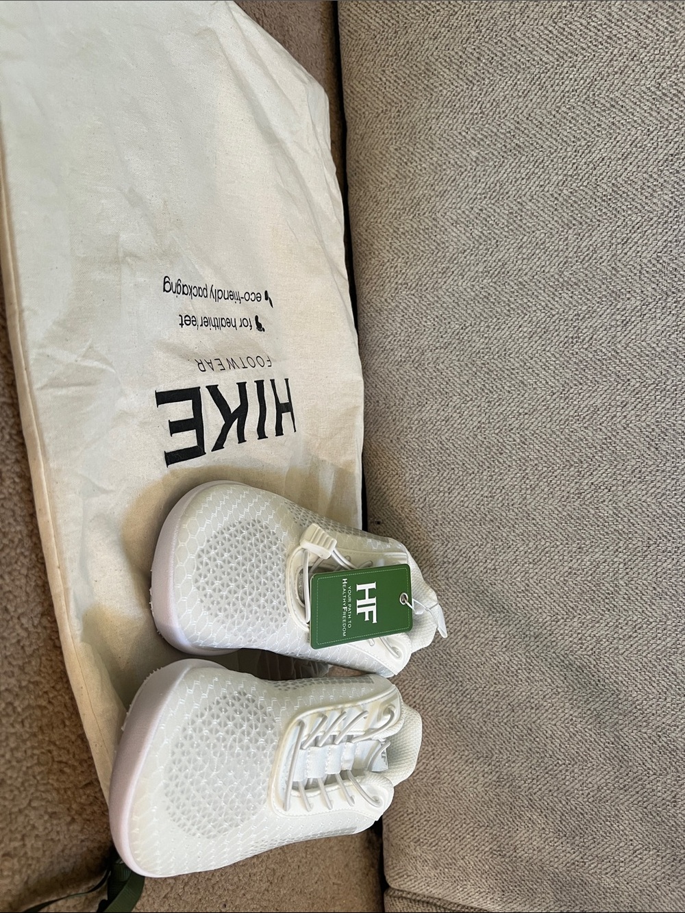 HF White Women's Knit Lace-Up Sneakers